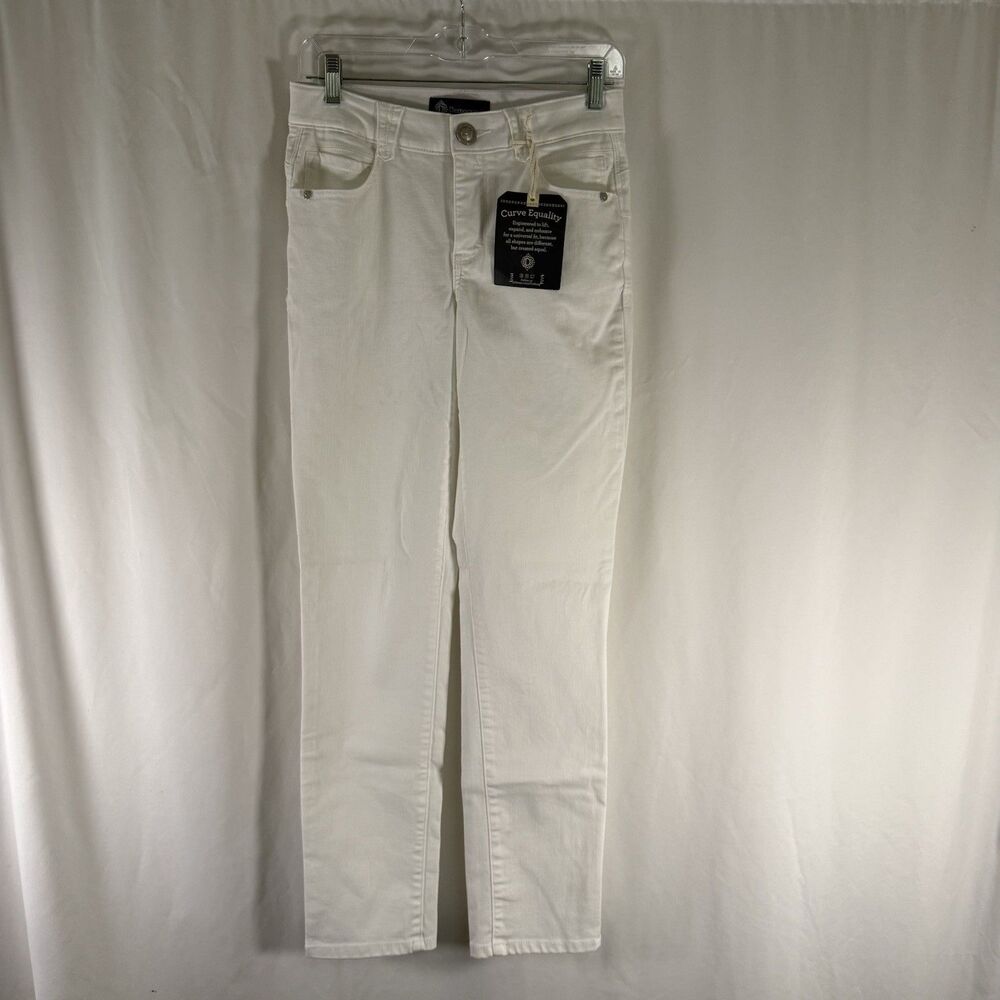 New Democracy Ab Solution Straight Leg Jeans Women's 2 White Denim Stretch
